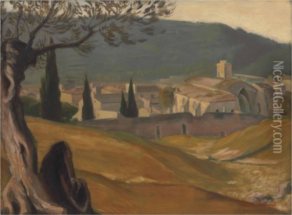Paysage Pres De Villeneuve-les-avignon Oil Painting - Emile Bernard