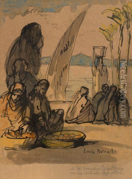  Marche Au Bord Du Nil  Oil Painting - Emile Bernard