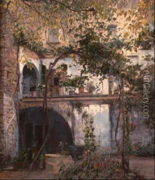 El Jardin Oil Painting - Eliseo Meifren y Roig