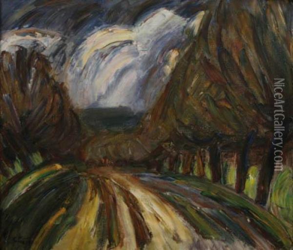 Landscape After Rain Oil Painting - Karel Bohacek