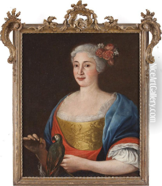 Ritratto Di Dama (maria Amalia Di Borbone) Oil Painting - Giuseppe Bonito