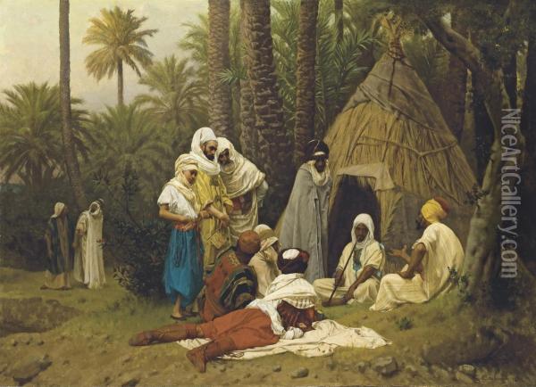 El Hiasseub, Conteur Arabe Oil Painting - Gustave Clarence Rodolphe Boulanger
