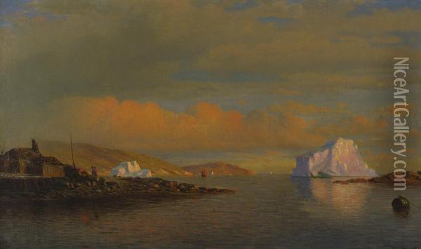 Arctic Sunset Oil Painting - William Bradford