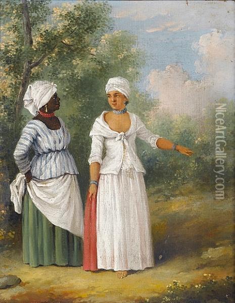 Free Women Of Dominica Oil Painting - Agostino Brunias