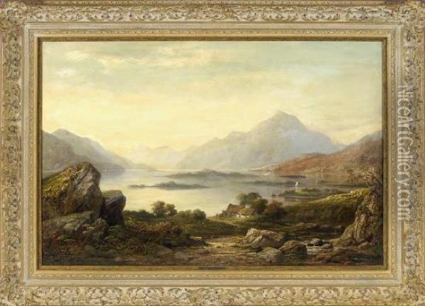 Abend Am Loch Lomond Mit Ben Lomond Oil Painting - George F. Buchanan