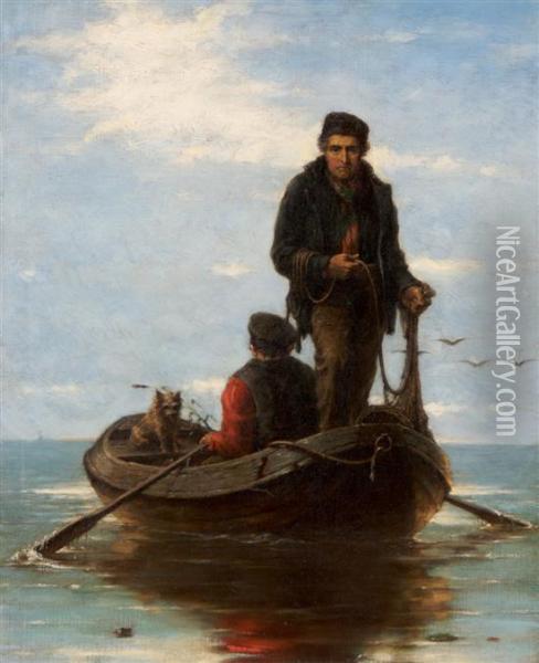 The Fisherman Oil Painting - Hendricus-Jacobus Burgers