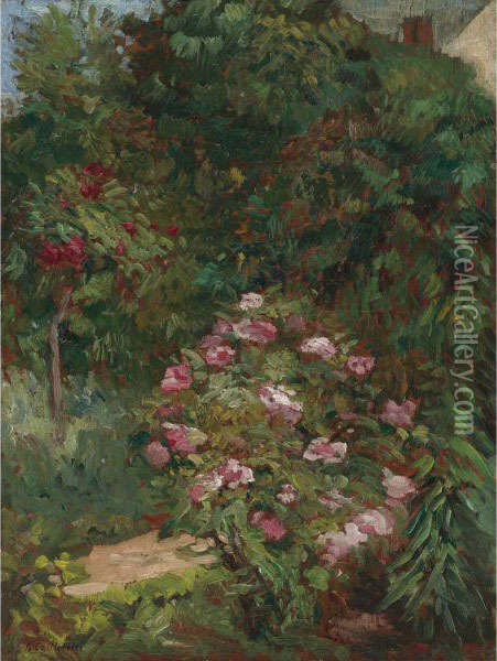 Massif De Fleurs, Jardin Du Petit Gennevilliers Oil Painting - Gustave Caillebotte