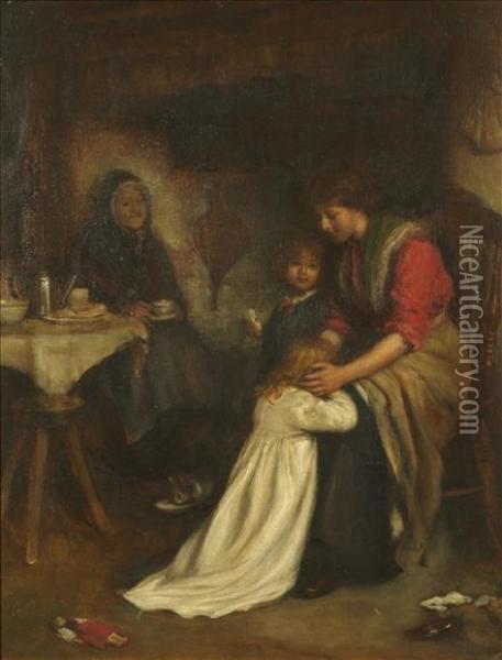 Motherly Love Oil Painting - Joseph Clark