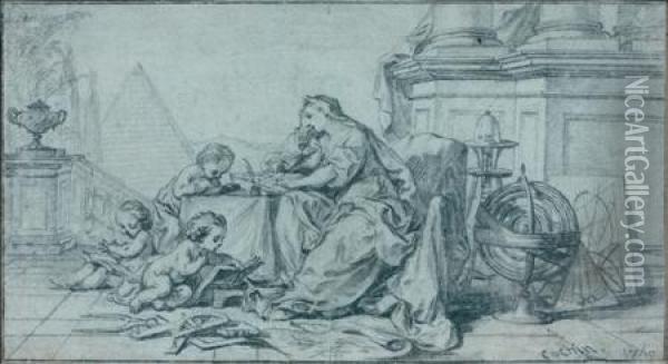 Allegorie De L'astronomie Oil Painting - Charles-Nicolas I Cochin