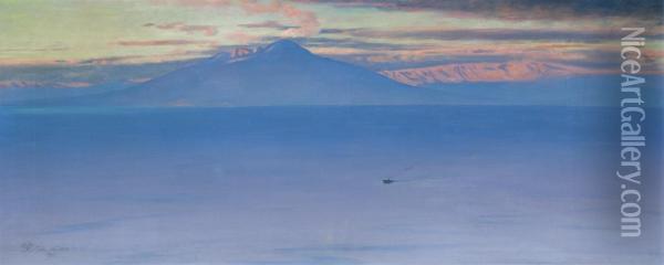 View Of Vesuvius From Capri Oil Painting - Charles Caryl Coleman