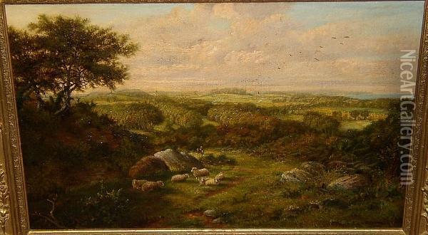 'an August Day - Cornwall', Signed And Dated 'h. Thomas Bromley 1890', Similarly Dated And Inscribed With Title Verso Oil Painting - Thomas Collins