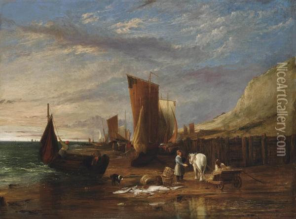 The Day's Catch Oil Painting - William Collins