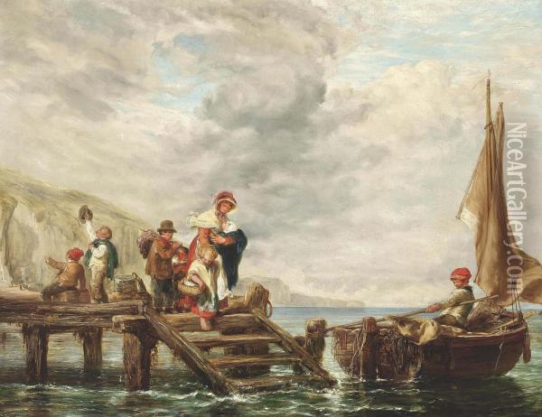 The Embarkation Oil Painting - William Collins