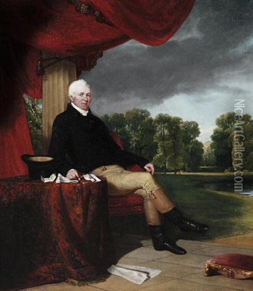 Portrait Of James Campbell Of Hampton Court House Oil Painting - William Collins