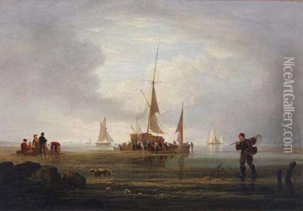 Sorting The Catch Oil Painting - William Collins