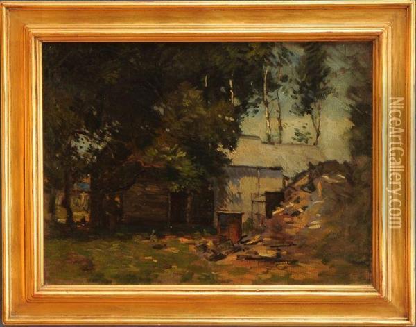 Barns In Gloucester Oil Painting - Paul Cornoyer