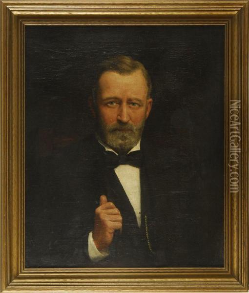 Portrait Of Ulysses S Oil Painting - Robert Cutler Hinckley