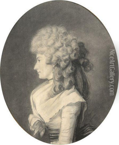 Portrait De Femme De Profil Vers La Gauche Oil Painting - Henri Pierre Danloux