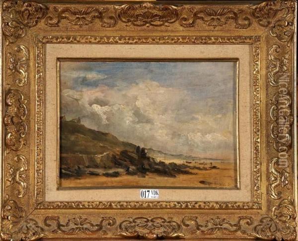 Plage Animee Oil Painting - Hippolyte Camille Delpy