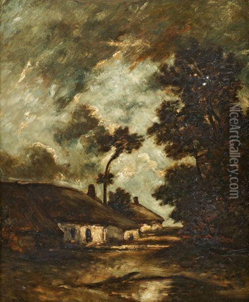  Chaumiere A Cayeux, En Normandie  Oil Painting - Jules Dupre
