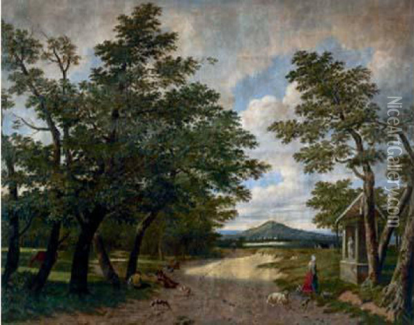 Paysage, 1851 Oil Painting - Auguste Daniel Echard