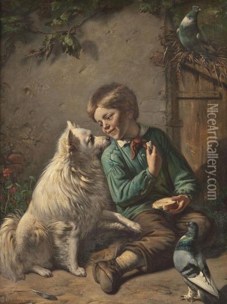 Das Bettelnde Hundchen Oil Painting - Johannes Henderikus Egenberger