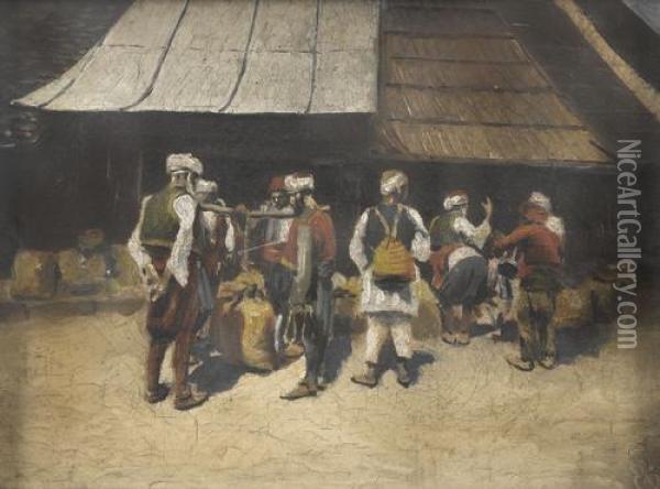 Ungarische Marktszene Oil Painting - Ferencz, Franz Eisenhut