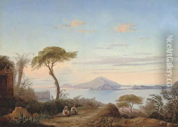 Ciociari On The Coast Before Capri Oil Painting - Ernest Finkernagel