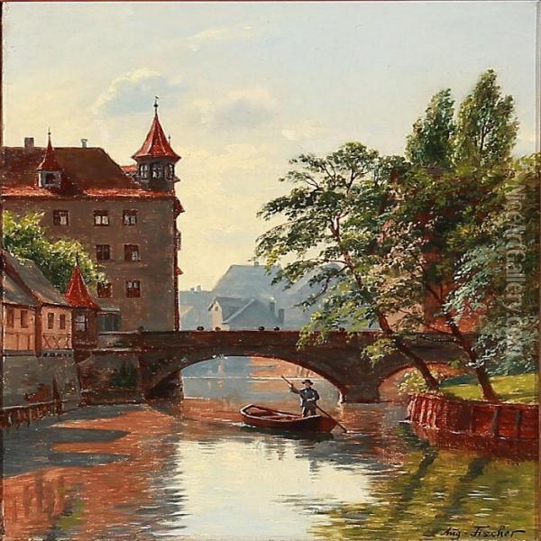 Museumsbro I Nurnberg Oil Painting - August Fischer
