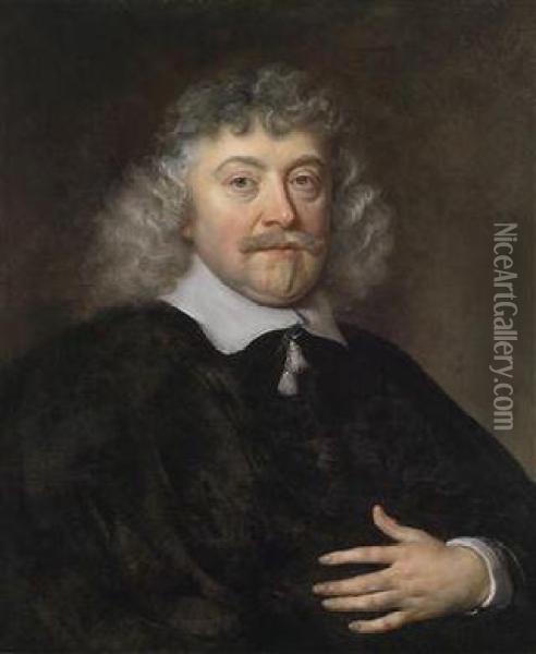 Portrait Of The Amsterdam Merchant And Banker Joseph Coymans Oil Painting - Govert Teunisz. Flinck