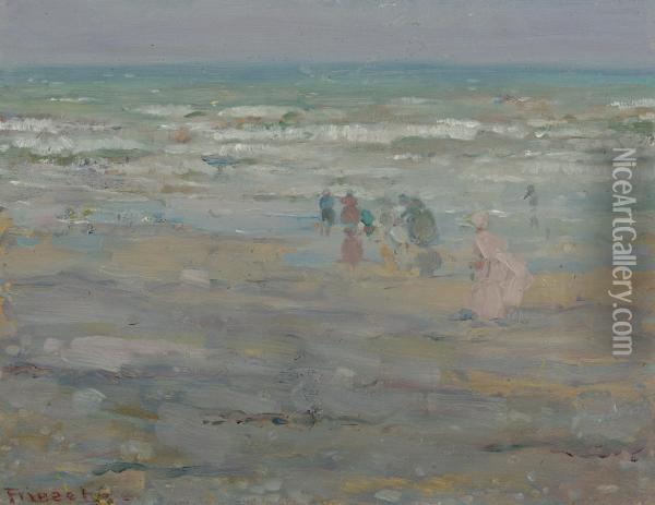 Beach In Corsica Oil Painting - Frederick Carl Frieseke