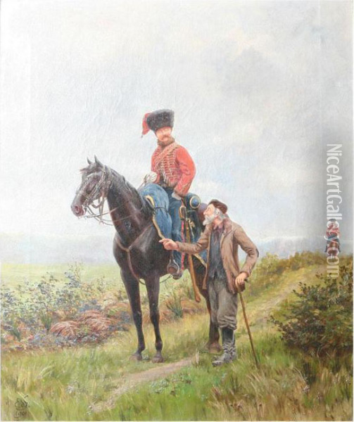 Cossack Oil Painting - Edouard Geelhand