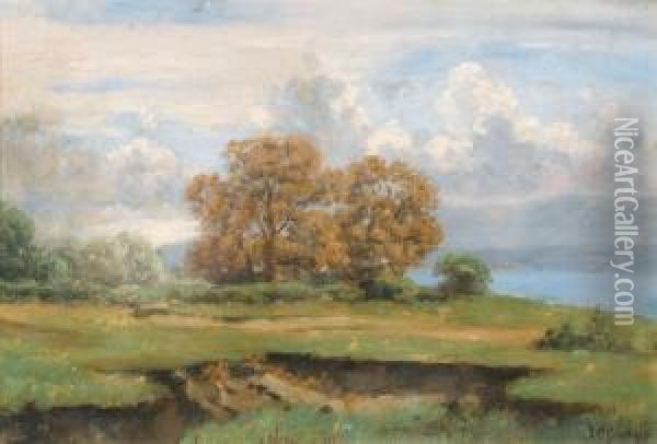 Seeuferpartie Im Herbst Oil Painting - Jean Philippe George-Juillard