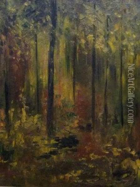 'autumn,woodland Scene Oil Painting - Karl Hagemeister