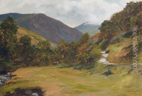 River Landscape Oil Painting - James Hayllar