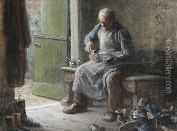 De Oude Schoenenpoetser Oil Painting - Gerke Henkes