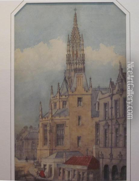 St. Michael's Church, Edinburgh Oil Painting - William Gawin Herdman