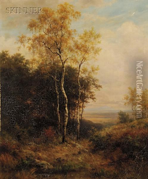 Landscape, Late Autumn Oil Painting - Adolf Joh. Hoeffler