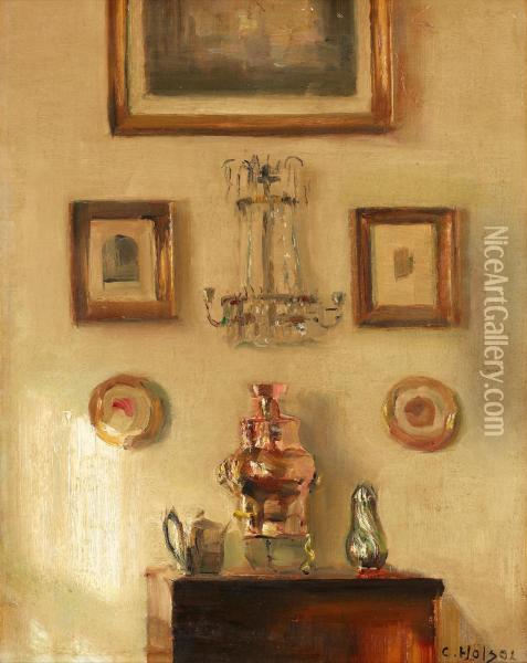 Interior With Samovar Oil Painting - Carl Vilhelm Holsoe
