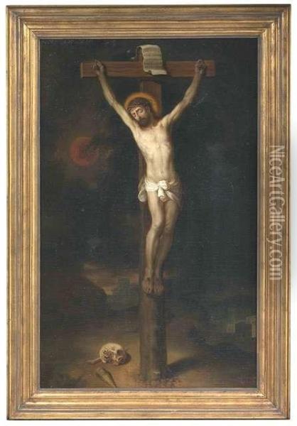 Christ On The Cross Oil Painting - Conrad Huber