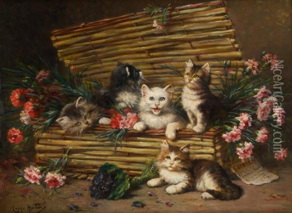 Le Panier Aux Chats Oil Painting - Leon Charles Huber