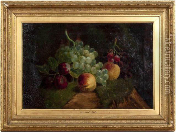 Still Life With Grapes Oil Painting - William Henry Hunt