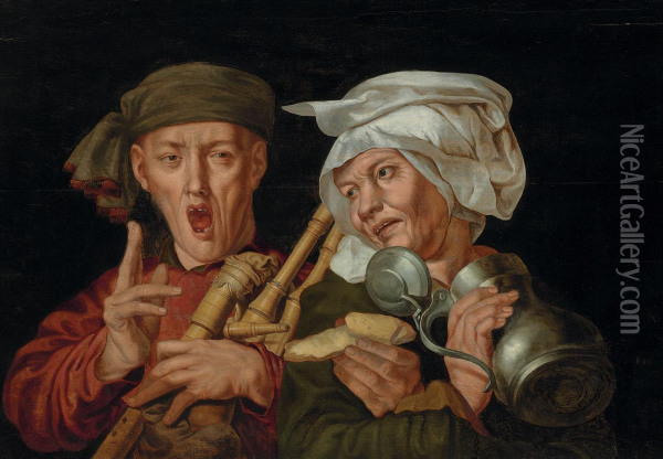 The Bagpipe Player Oil Painting - Pieter Huys