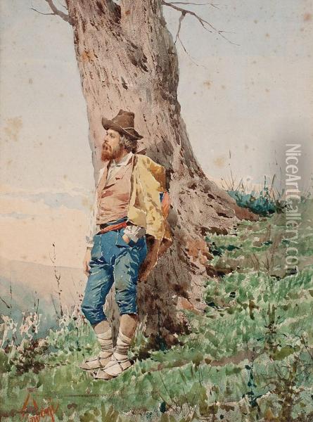 Campesino Oil Painting - Filippo Indoni