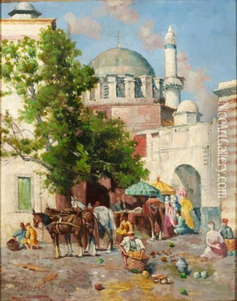 Scene De Marche A Istanbul Oil Painting - Filippo Indoni