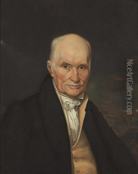 Portrait Of A Man: Traditionally Identified As John Quincy Adams Oil Painting - John Wesley Jarvis