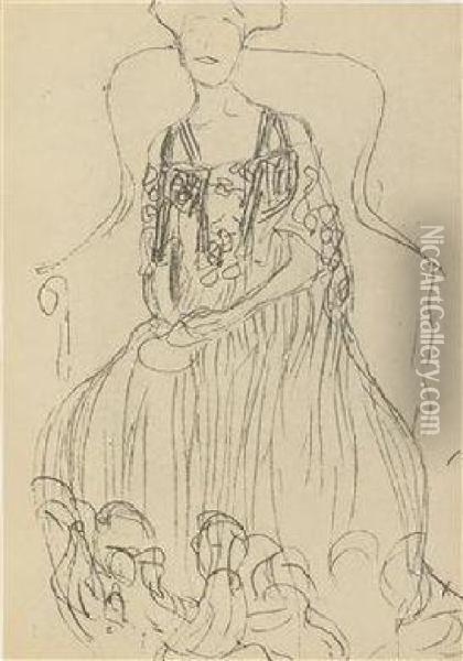 15 Facsimile Sketches From 1880 To 1904 Oil Painting - Gustav Klimt