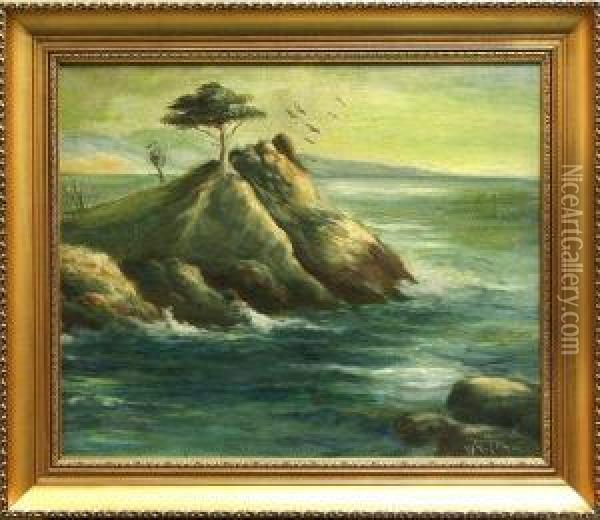 Cypress Point Oil Painting - William M. Lemos