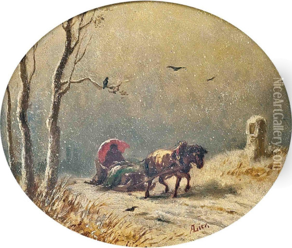 The Four Seasons Oil Painting - Adolf Heinrich Lier