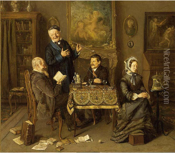 The Men's Room Oil Painting - Willem Adrianus Al. Liernur